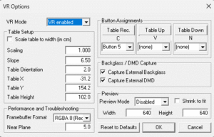 Visual Pinball Controls TUTORIAL : Configuration VR avec Visual Pinball 10.8.0 – Monte ton Cab