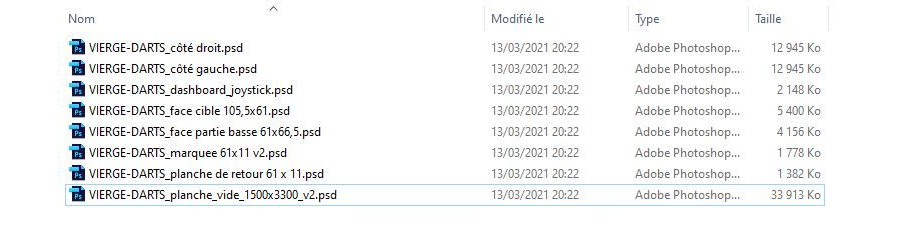 Gabarit PSD Dartscab